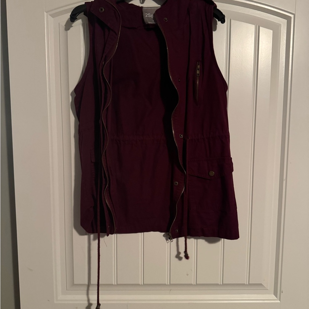 Burgundy Sleeveless Vest